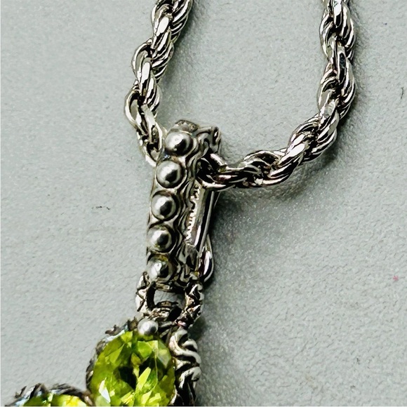 BARBARA BIXBY Sterling Silver with 18k Gold Leaves and Multi-stone Key Pendant - Picture 4 of 14